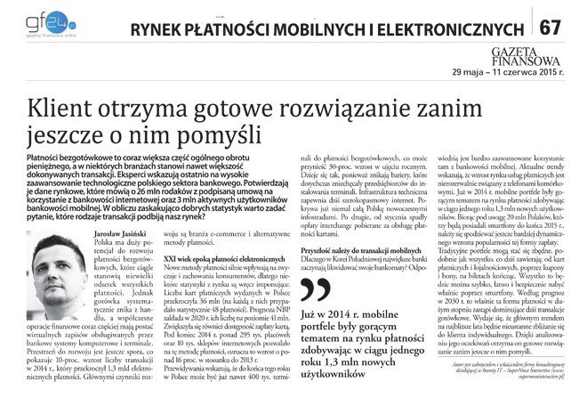 Jarosław Jasiński - Klient otrzyma gotowe rozwiązanie zanim jeszcze o nim pomyśli Jarosław Jasiński - Klient otrzyma gotowe rozwiązanie zanim jeszcze o nim pomyśli