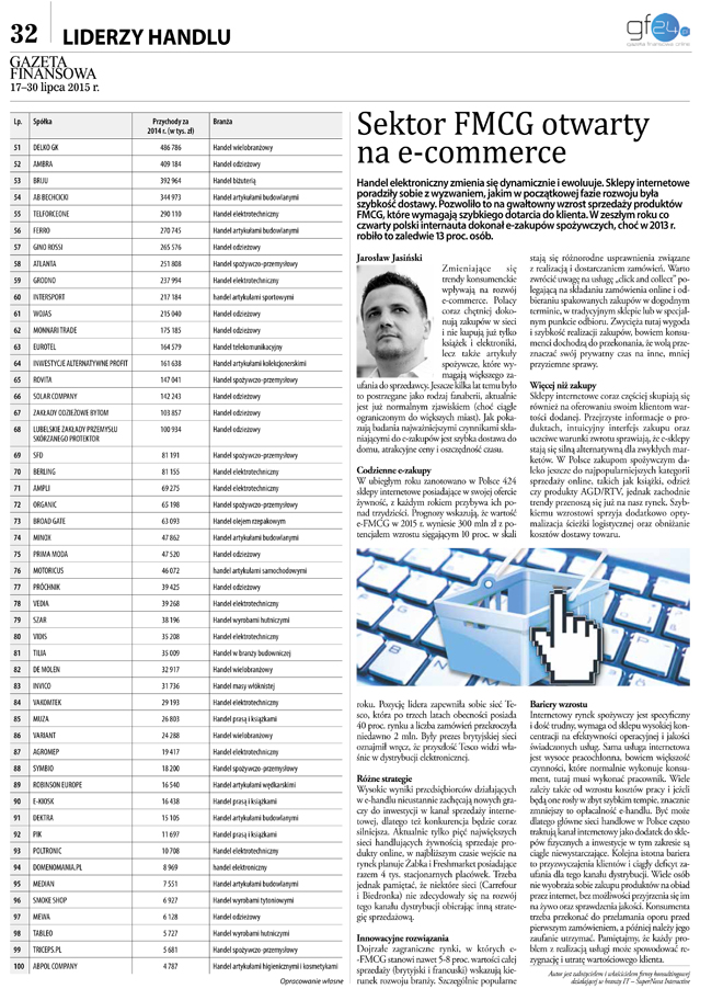 Sektor FMCG otwarty na e-commerce - Jarosław Jasiński