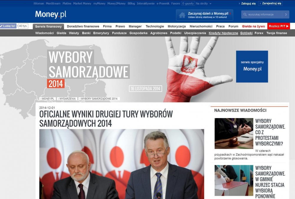 money.pl wybory samorządowe it design
